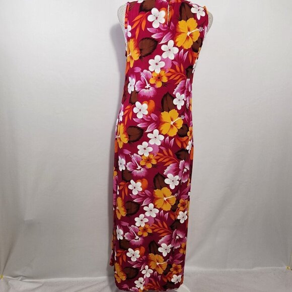 Bali Chic Women's Size Small Tropical Floral Print Sleeveless Maxie Dress Beach - Picture 10 of 13